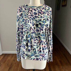 BB Dakota Steve Madden Colorful Leopard Animal Print long sleeve top Size Small